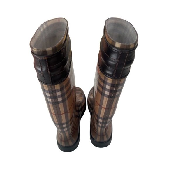 BurberryNova check pattern rubber tassel rain boots size 38 - Picture 4 of 6